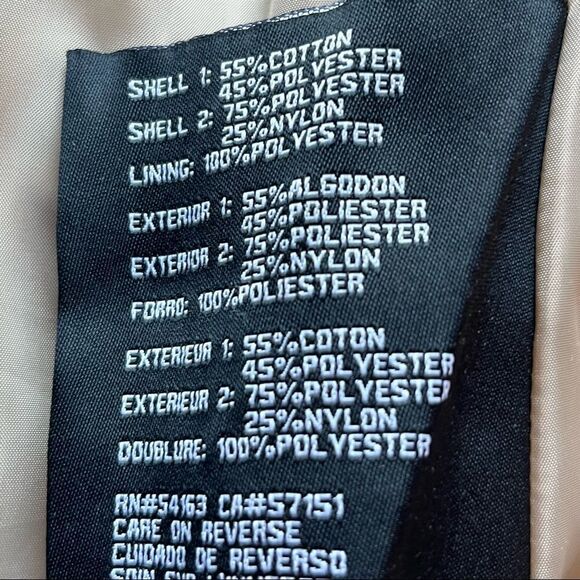 Guess Jacket XS Tan with pink and grey trim lined Snap and belt closure NWOT - Picture 4 of 12